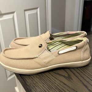 Men's Tan Canvas Slip-On Loafers